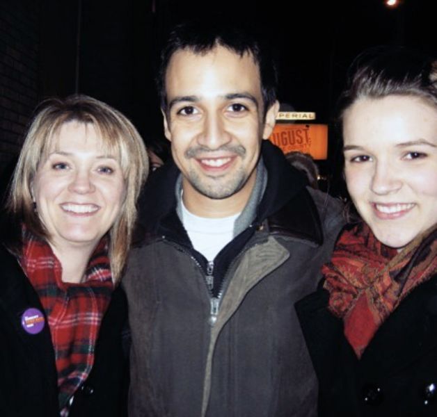 Lin-Manuel Miranda stopped to take a picture with a student and teacher after performing in the Broadway play, "In the Heights"